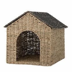 Bloomingville Förvaringskorg Med Lock Hundkoja Natur - Fredie Basket Brun med Mörkbrunt Öppningsbart Tak
