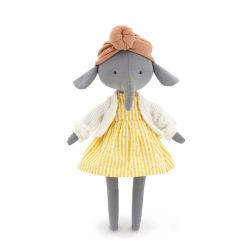 Mjuk Docka Elefant Flicka med Kläder - Alice The Elephant Cotti Motti Mjukisdjur Elefantflicka med Gul Klänning