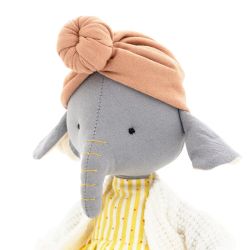 Mjuk Docka Elefant Flicka med Kläder - Alice The Elephant Cotti Motti Mjukisdjur Elefantflicka med Gul Klänning