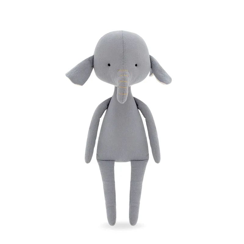 Mjuk Docka Elefant Flicka med Kläder - Alice The Elephant Cotti Motti Mjukisdjur Elefantflicka med Gul Klänning