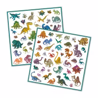 Djeco Klistermärken Dinosaurie - Dino 160 Roliga Klistermärken