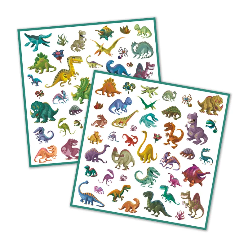 Djeco Klistermärken Dinosaurie - Dino 160 Roliga Klistermärken