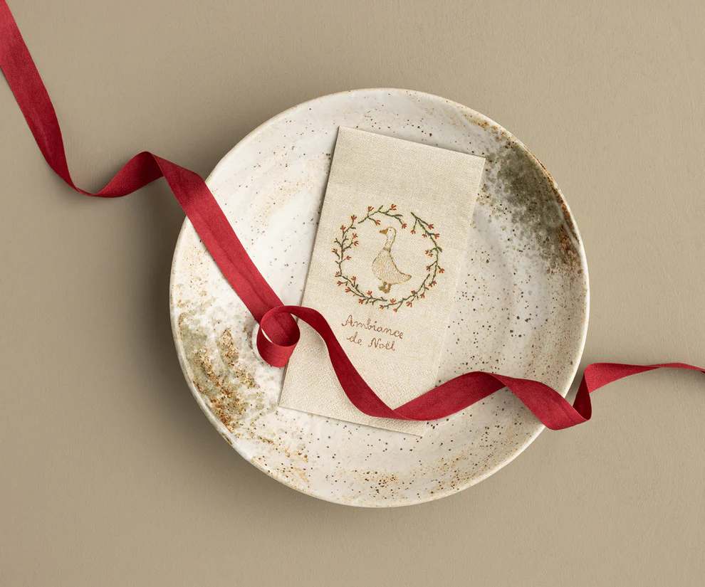 Maileg Bomullsband 10 m - Red Rött Band på Pappers Rulle