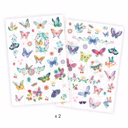 Storpack 66 st Glittriga Tatueringar Fjärilar - Tattoos Dream Butterflies Tatueringar Till Barn