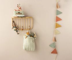 Maileg Quiltad Mjuk Tyg Väska med Handtag Blommig Blå - Tygväska Tote Bag Madelaine