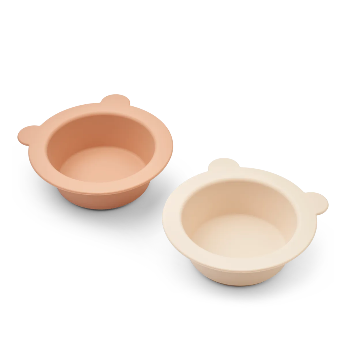 Liewood Skålar i Silikon med Sugpropp - Peony Suction Bowl Tuscany Rose 2-pack Barnervis Katt Rosa Vit