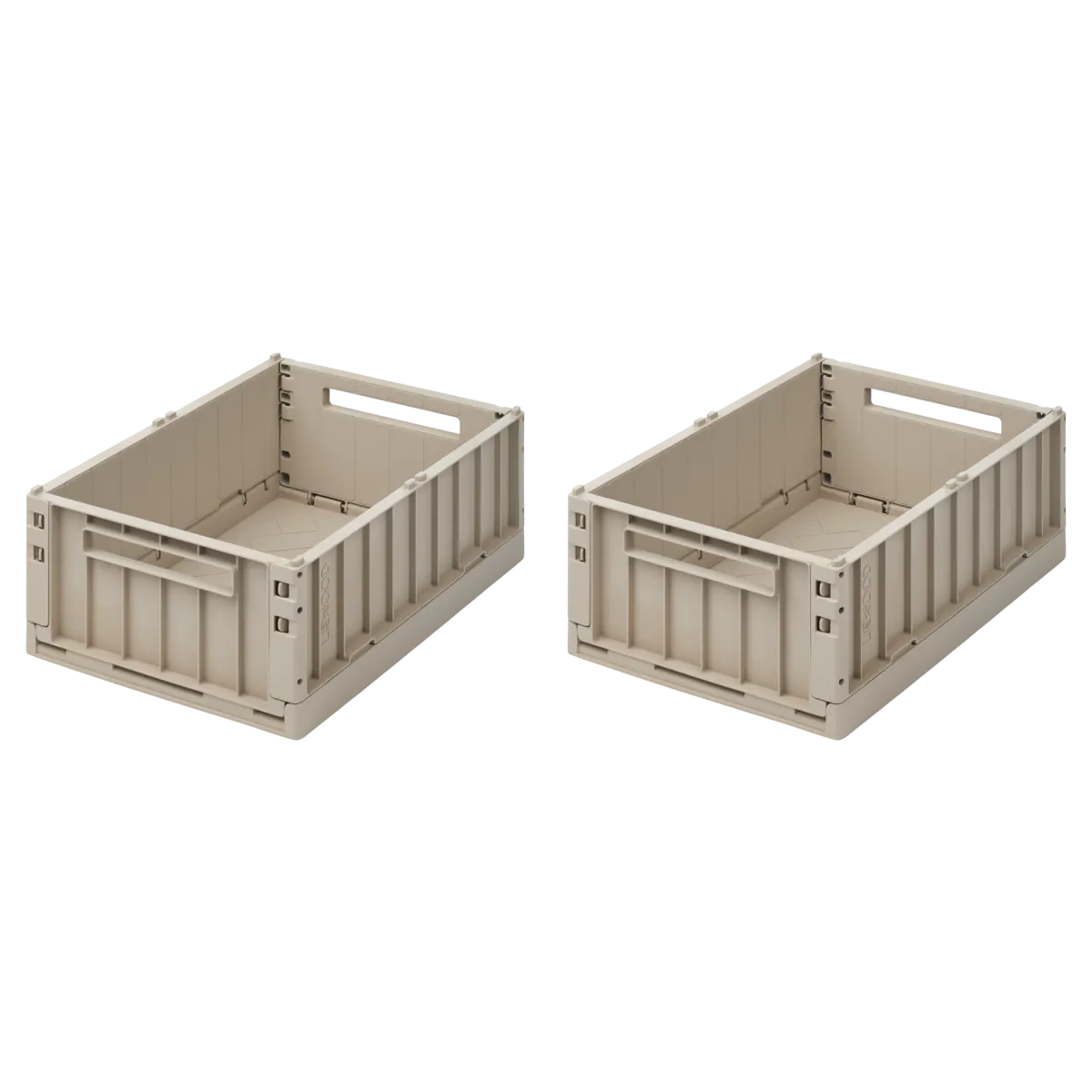 Liewood Stapelbar Hopfällbar Förvaring Medium 2-pack - Back Weston Storage Box M Sandy Leksaksförvaring Back Mellan