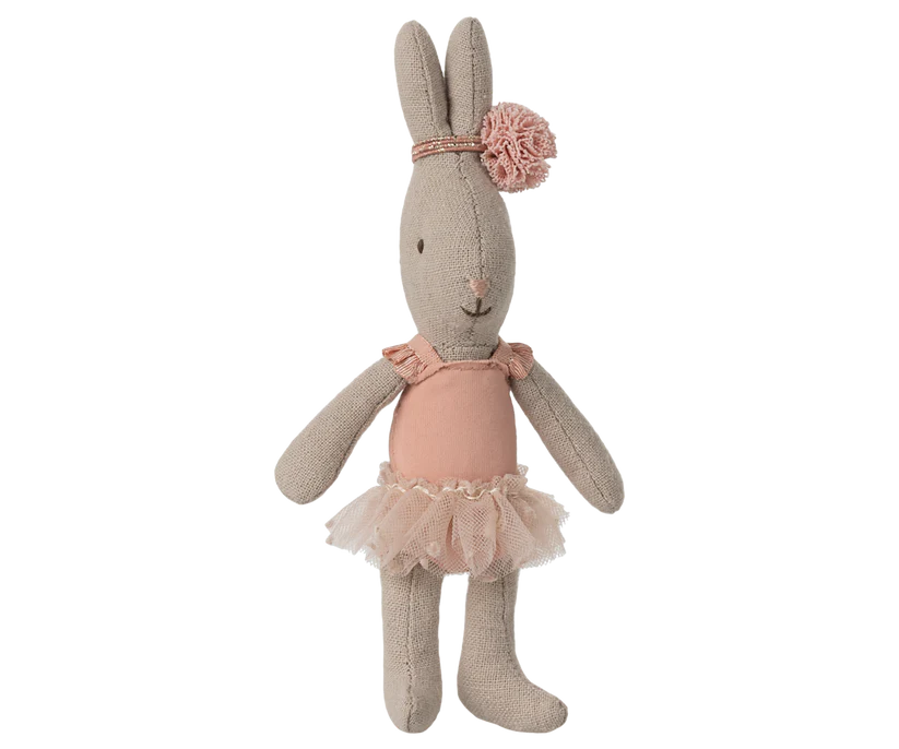 Maileg Kanin Ballerina Micro Rosa - Rabbit Rose med Ballerinakjol och Hårband