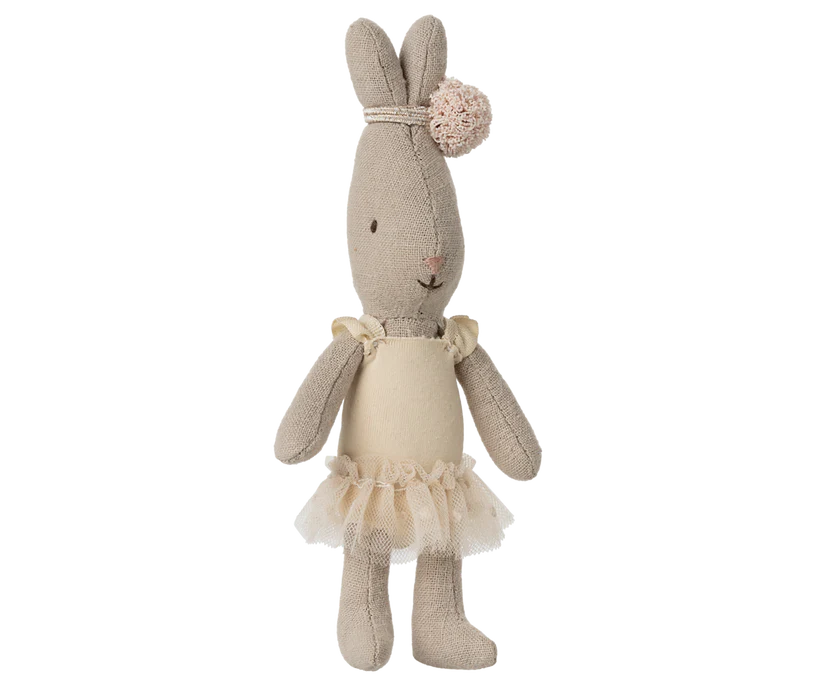 Maileg Kanin Ballerina Micro Cream Vit - Rabbit med Ballerinakjol och Hårband