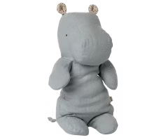 Maileg Flodhäst Medium Ljusblå - Safari Friends Hippo Medium Blue Grey Blå