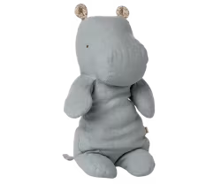 Maileg Flodhäst Medium Ljusblå - Safari Friends Hippo Medium Blue Grey Blå