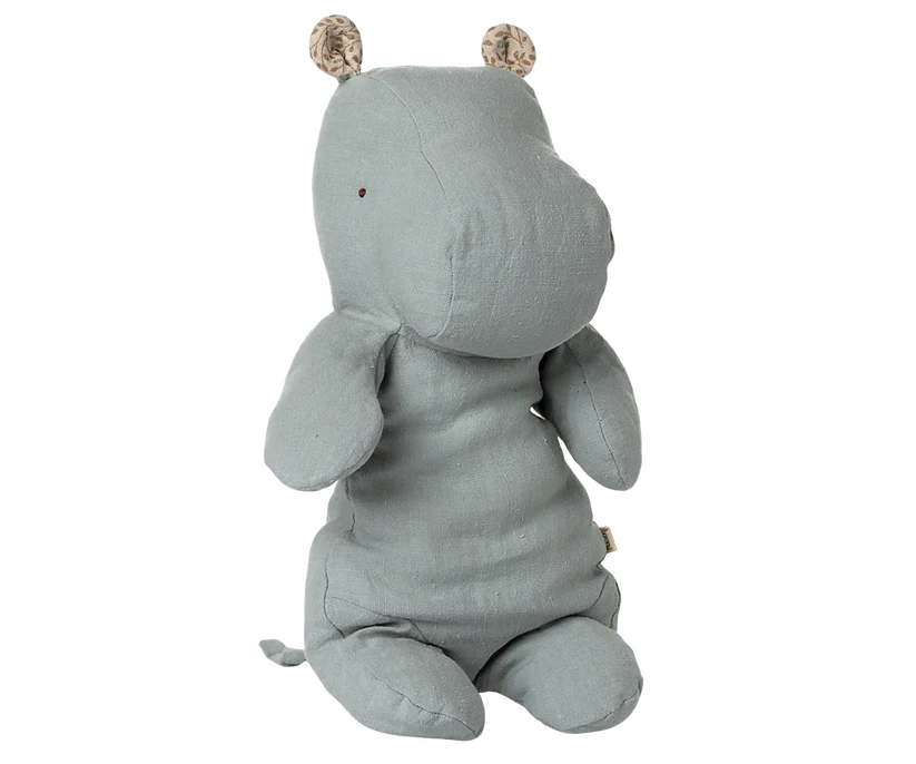 Maileg Flodhäst Medium Ljusblå - Safari Friends Hippo Medium Blue Grey Blå