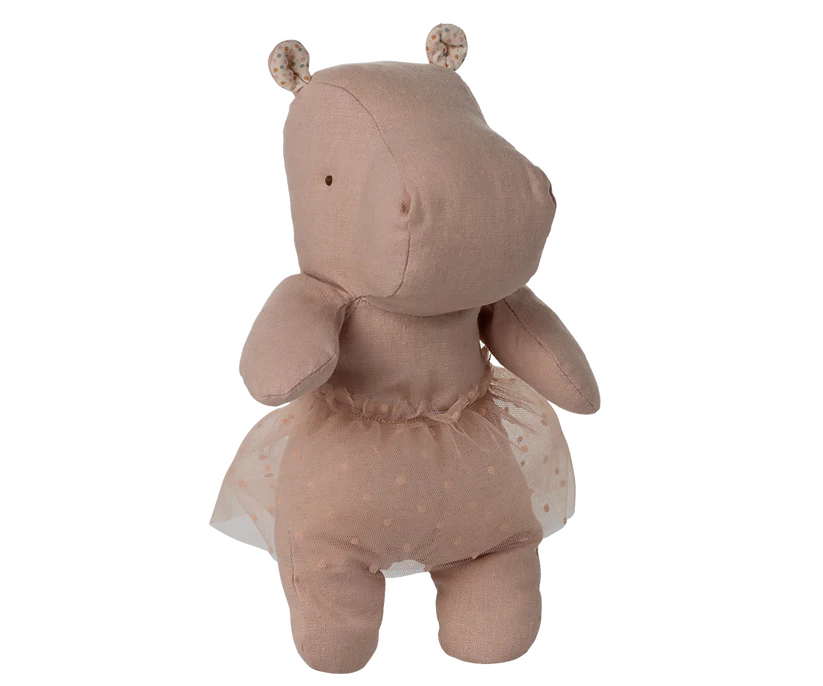 Maileg Flodhäst Small med Ballerinakjol Rosa - Safari Friends Ballerina Hippo With Skirt Soft Rose