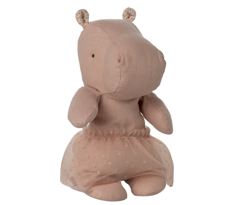 Maileg Flodhäst Small med Ballerinakjol Rosa - Safari Friends Ballerina Hippo With Skirt Soft Rose