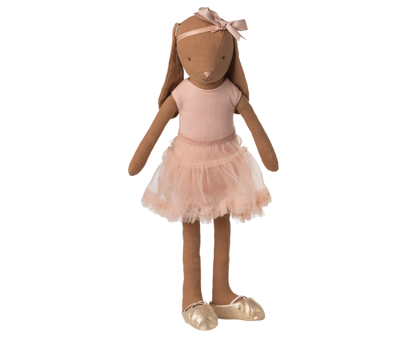 Maileg Brun Kanin Storlek 3 - Bunny Ballerina Rose Rosa med Ballerinakjol och Hårband