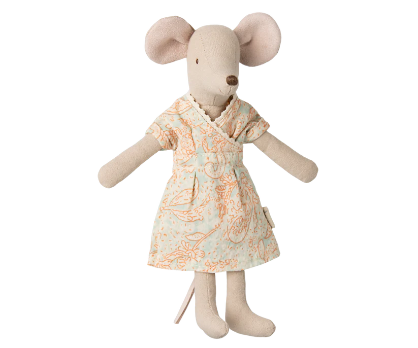 Maileg Kläder till Mamma Mus - Blommig Klänning med Spets