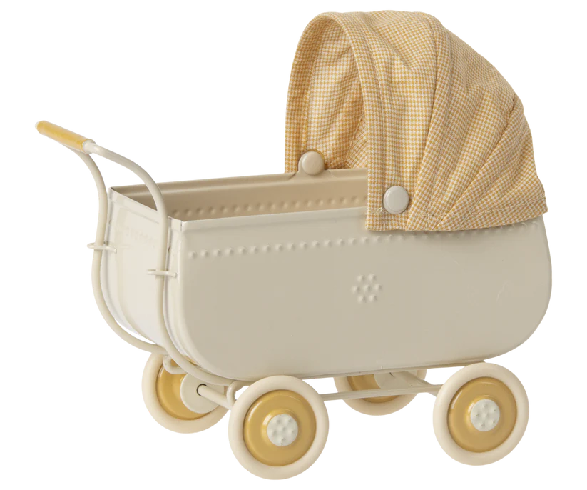 Maileg Vintage Barnvagn till Kaniner Gul - Pram Micro Yellow