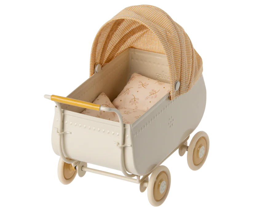 Maileg Vintage Barnvagn till Kaniner Gul - Pram Micro Yellow