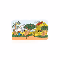 Vykort Pippi Långstrump i Villa Villekulla - Pippi Bär Sin Häst Lilla Gubben