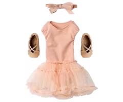 Maileg Brun Kanin Storlek 3 - Bunny Ballerina Rose Rosa med Ballerinakjol och Hårband