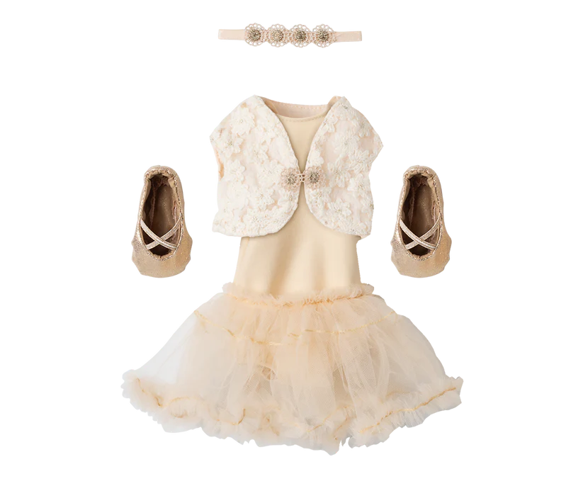 Maileg Kanin Storlek 3 - Bunny Ballerina Creme Vit med Bolero och Hårband