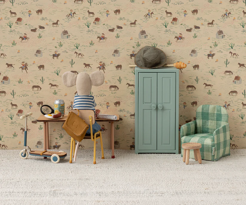 Maileg Fåtölj till Mus Rutig Grön - Stora Rutor Klargrön