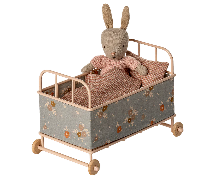 Maileg Blommig Spjälsäng Puder Rosa - Maileg A/W -25