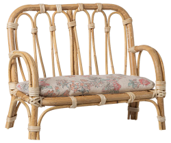 Maileg Soffa i Rotting med Blommig Sittdyna Large - Maileg A/W - 25