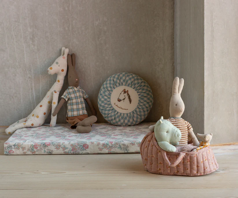 Maileg Rund Kudde Ponny Rutig Blå