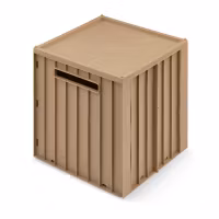 Liewood Förvaringslåda med Lock Brun - Elijah Storage Box Hopfällbar Leksaksförvaring Oat