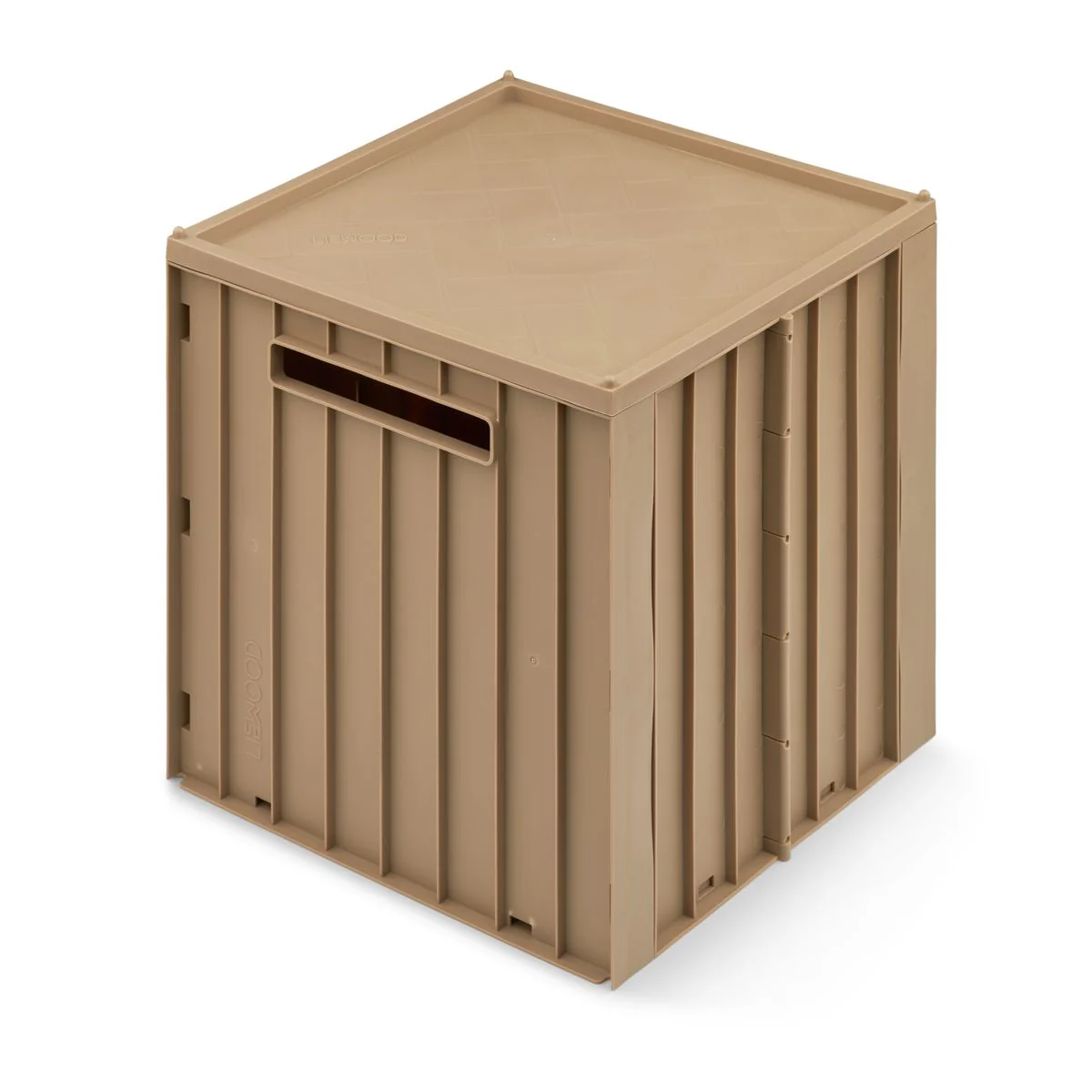 Liewood Förvaringslåda med Lock Brun - Elijah Storage Box Hopfällbar Leksaksförvaring Oat