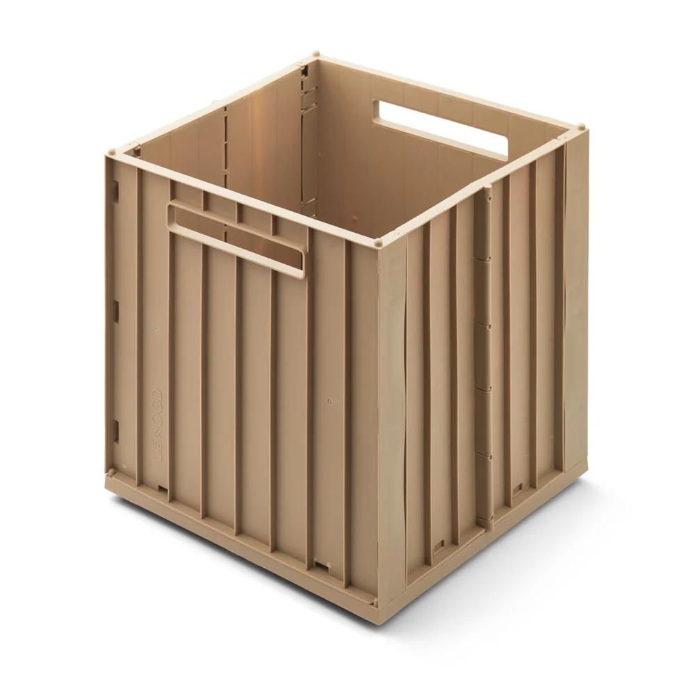 Liewood Förvaringslåda med Lock Brun - Elijah Storage Box Hopfällbar Leksaksförvaring Oat