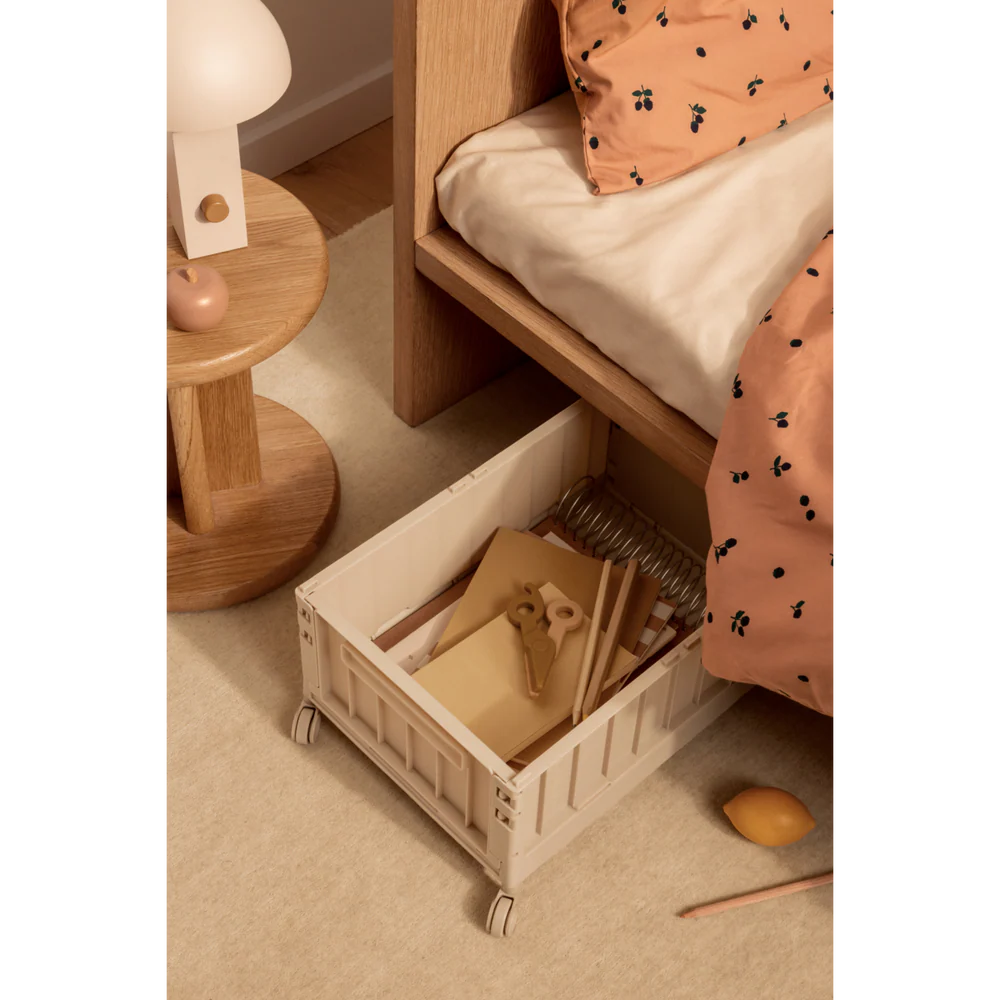 Liewood Förvaringslåda på Hjul Medium Beige - Weston With Wheels Leksaksförvaring Sandy