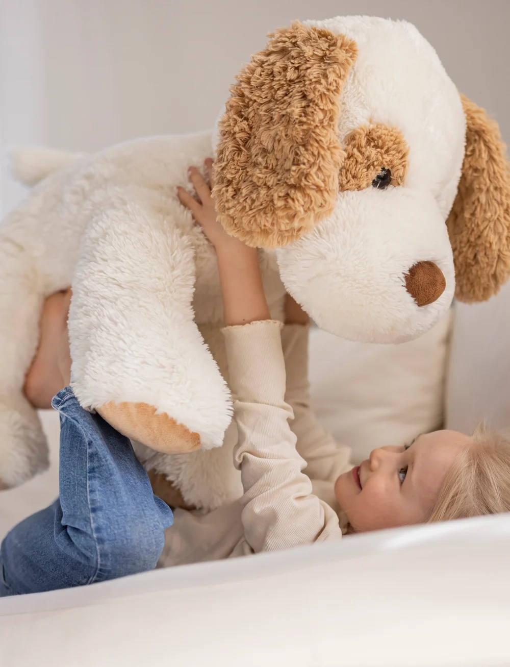 Teddykompaniet Jättestor Mjuk Hund Fläckig Brun - Selma XL