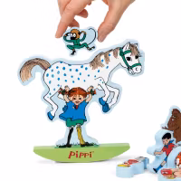 Pippi Långstrump Balansleksak - Balans Spel i Trä Astrid Lindgren
