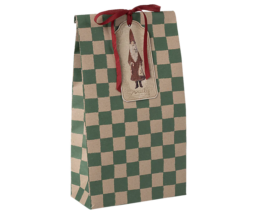 Maileg Presentpåse Grön Rutig - Checker Green Maileg A/W-25