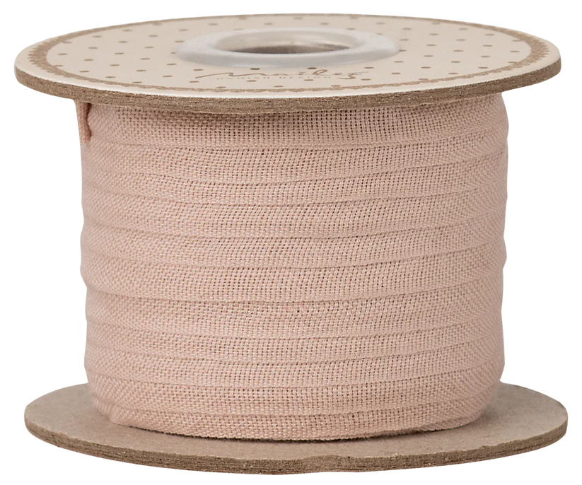 Maileg Bomullsband 25 m - Powder Ljusrosa Band På Pappersrulle