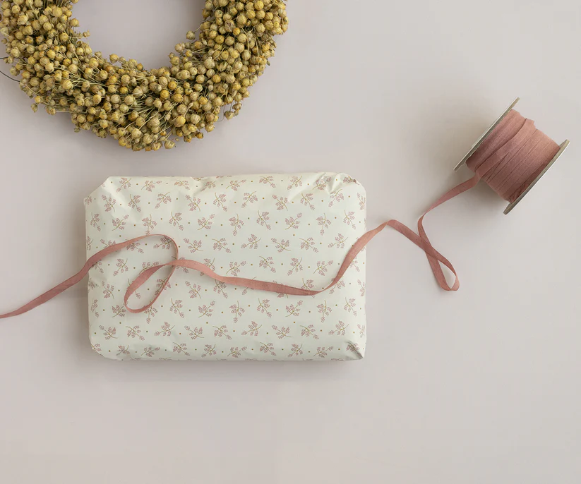 Maileg Bomullsband 25 m - Soft Coral Korall Rosa Band På Pappersrulle