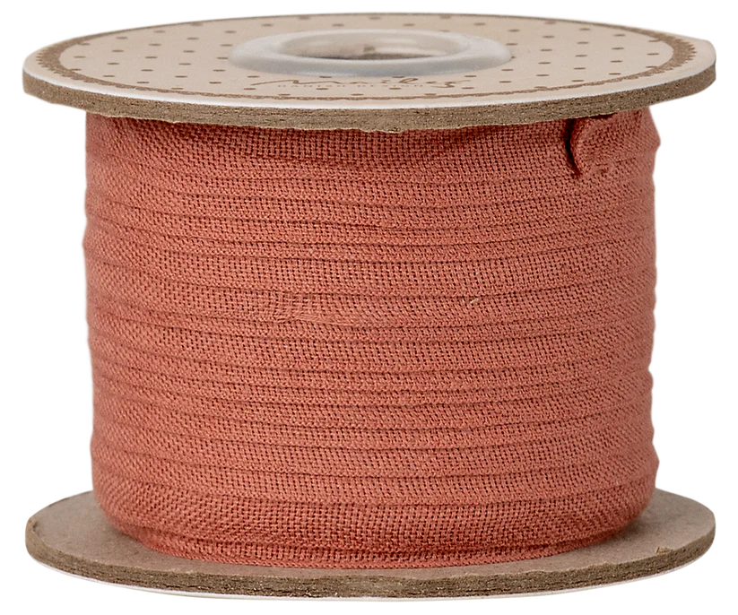 Maileg Bomullsband 25 m - Soft Coral Korall Rosa Band På Pappersrulle