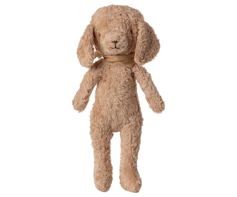 Maileg Hund Pudel Valp med Hängande Öron och Gul Blommig Scarf - Poodle Dog Plusch 2025