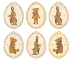 Maileg Present Etiketter 12 stycken Kaniner & Nallebjörnar - Bunnies and Teddies