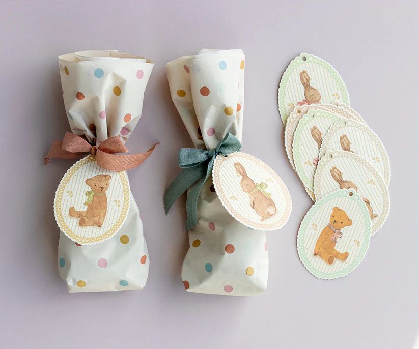 Maileg Present Etiketter 12 stycken Kaniner & Nallebjörnar - Bunnies and Teddies