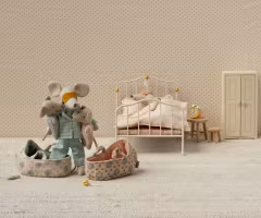 Maileg Baby Mus i Blommig Carrycot Blå - Maileg A/W - 25