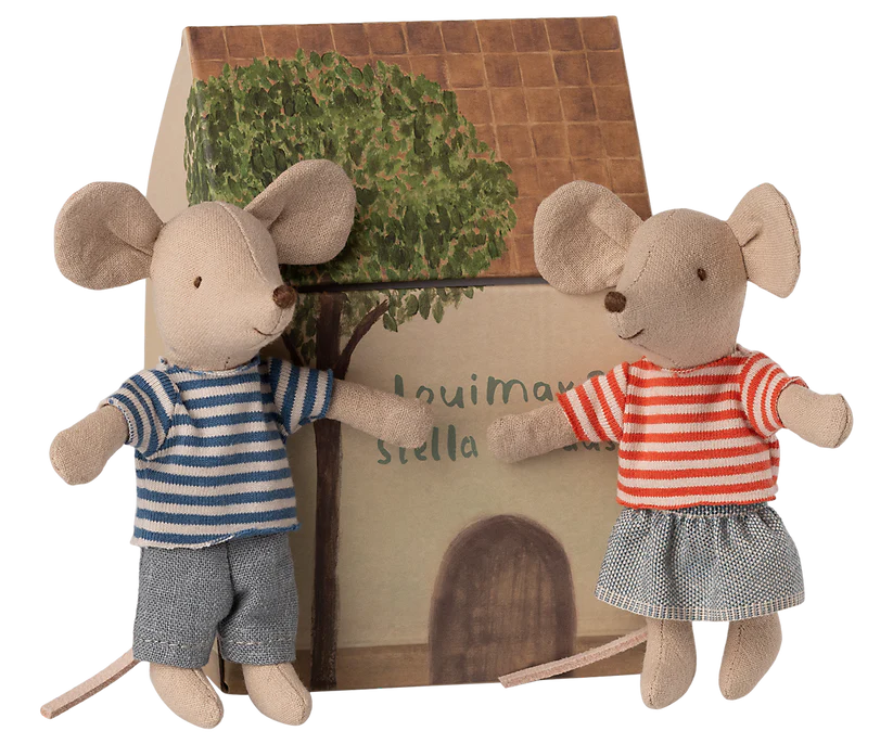 LouiMax & Stella Lillasyster & Lillebror Mus med Magneter i Händerna - Maileg A/W -25