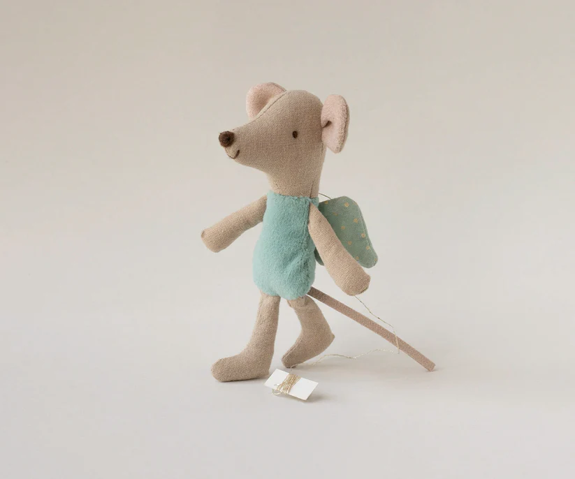 Maileg Älva Lillasyster Mus Mint Blå med Prickiga Vingar - Maileg A/W -25