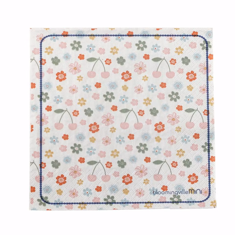 Bloomingville Stora Servetter Blommiga / Körsbär - Cherry Napkin Rose