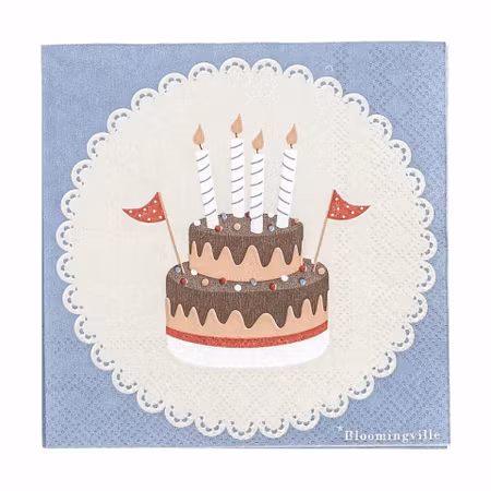 Bloomingville Servetter Födelesedag - Oscar Napkin Födelsedagstårta Kalas