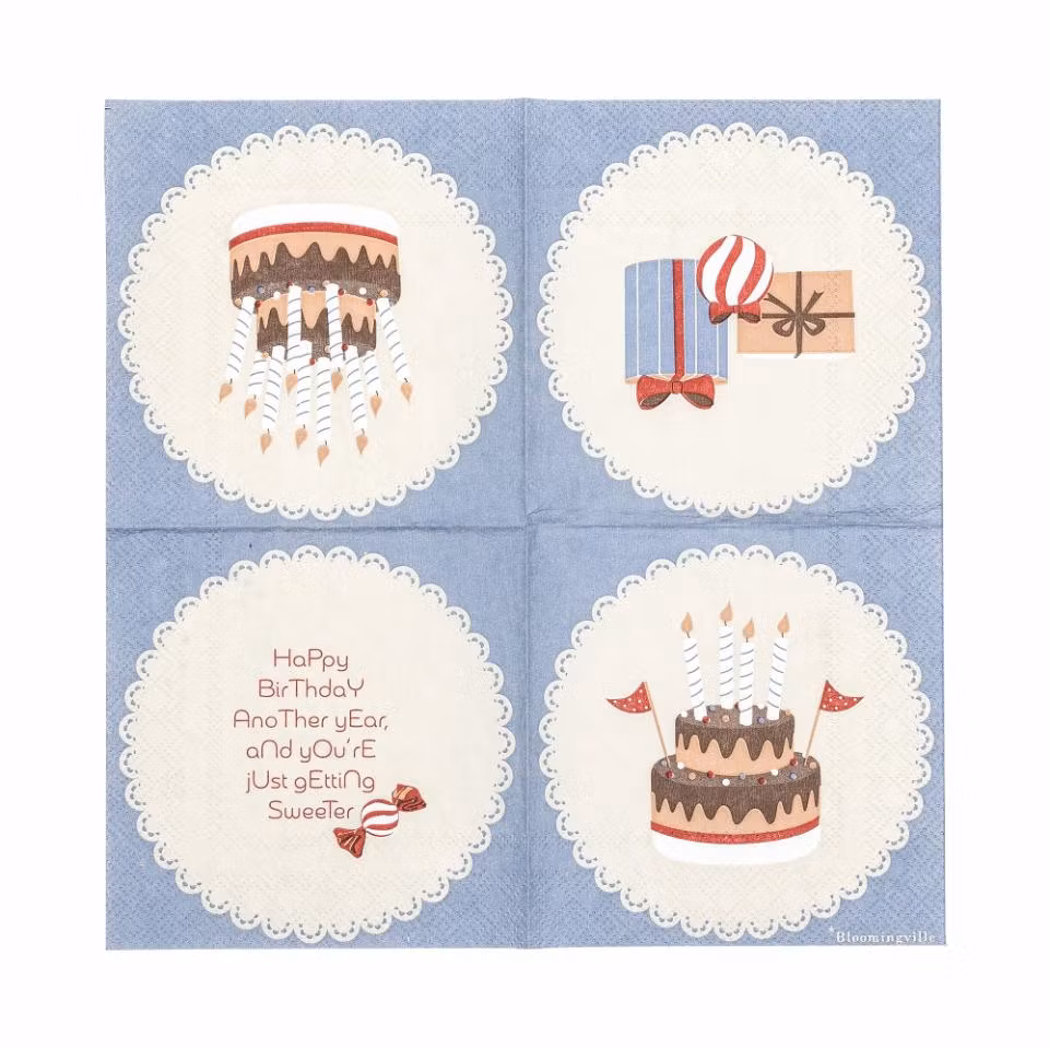 Bloomingville Servetter Födelesedag - Oscar Napkin Födelsedagstårta Kalas