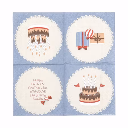 Bloomingville Servetter Födelesedag - Oscar Napkin Födelsedagstårta Kalas