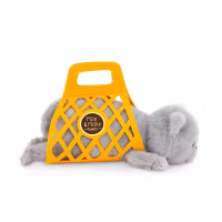 Mjukisdjur Grå Katt i Gul Bärkasse - Milo & Millie The Grey Cat